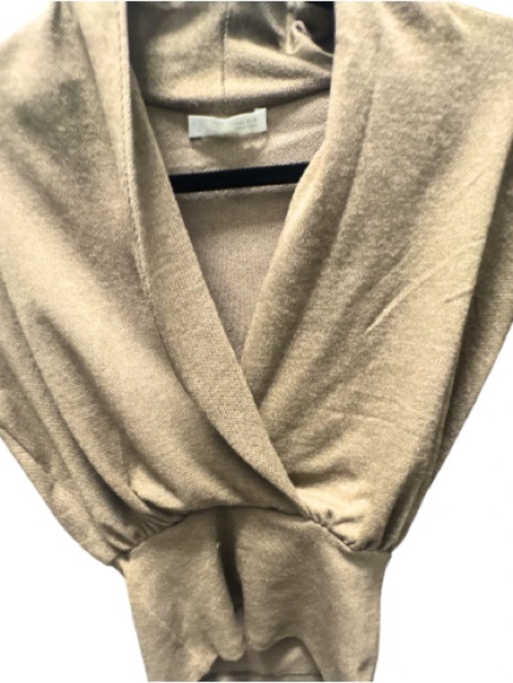 Zara tan  Sleeveless V-Neck Wrap Top